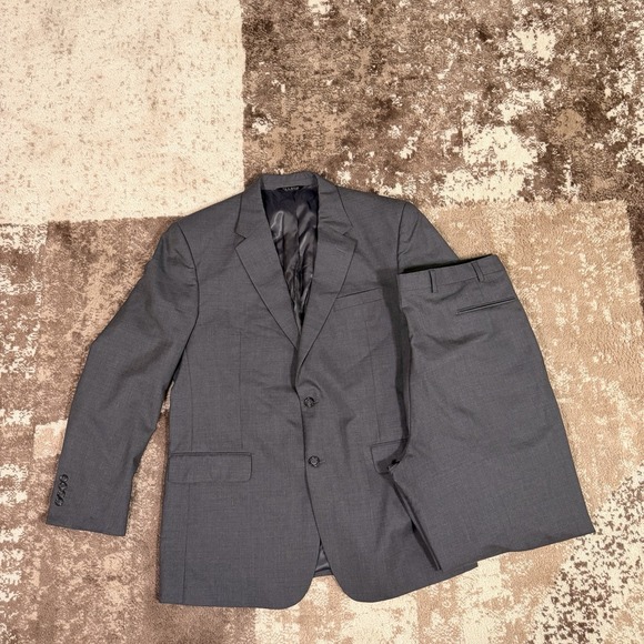 Jos A Bank Suit Mens 46L Gray Academia Travel Wool 40x31 Pants Luxury 2 Button